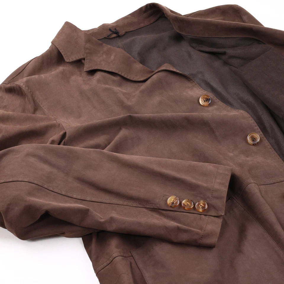 ТЕКУЩИЙ $7,995 Kiton кожи легкий нашивка карман куртка США 46R - Изображение 2 из 4