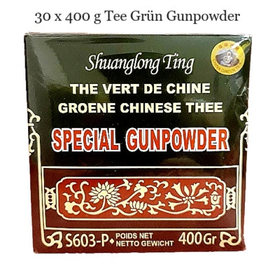 30 x 400 g Spezial Gunpowder Grüner Tee Grün lose Grüntee Green Tea