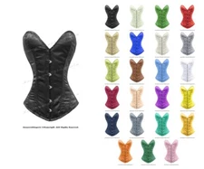 Heavy Duty 26 Double Steel Boned Waist Training Satin Overbust Corset #8526-OT
