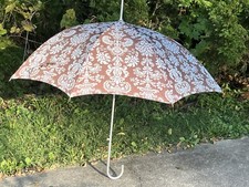 Vintage HZ Parasol Rain Umbrella 35  NICE Hook Handle