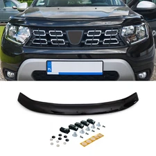 Black Durable Plastic Front Bug Shield Hood Deflector For Dacia Duster 2018-2024