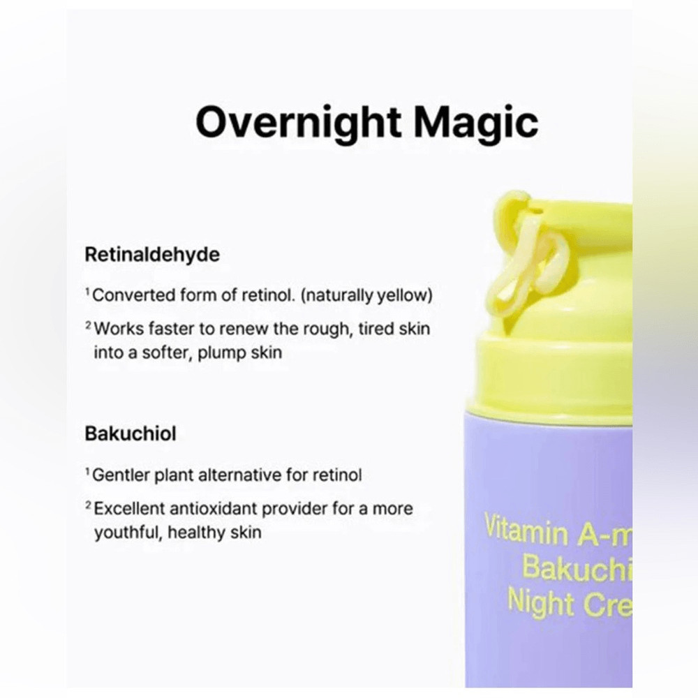 NIB New By Wishtrend Vitamin A-mazing Bakuchiol Night Cream 1.05 oz/30g Skincare