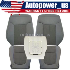 For 2011-2016 Ford F-250 F-350 Front Cloth Seat Cover Gray / Driver Foam Cushion