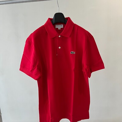 LACOSTE Men's Polo Shirts Cotton Red PH731E-19B Brand New