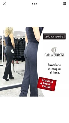 PANTALONE CARLA FERRONI art 6626 in maglia di lana | eBay
