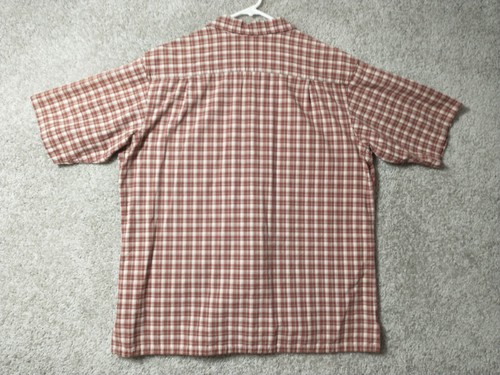 Polo Jeans Co. Ralph Lauren Shirt Mens Large Red Brown Button Up Short Sleeve - Picture 10 of 13