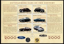 Sierra Leone 2001 - Cars - Sheet of 6 Stamps - Scott #2427 - MNH