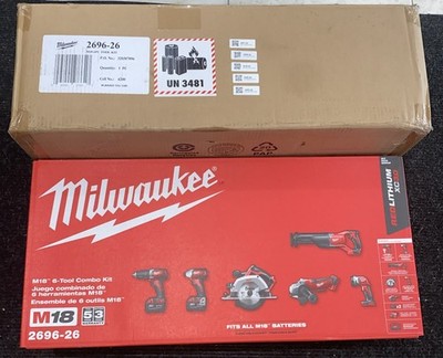 Milwaukee 2696-26 M18 18V Cordless 6-Tool Combo Kit