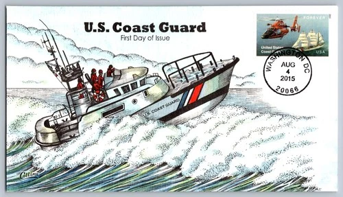 2015 Collins Hand Painted US Coast Guard Heavy Weather Training FDC