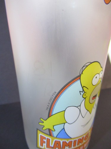 2002 Homer The Simpsons Glas mattiert Hi Ball Trinkglas Flaming Moe - Bild 14 von 16