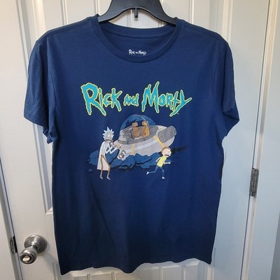NWT Rick and Morty Graphic T-Shirt Adult XL Cartoon Network Adult Swim Navy Blue