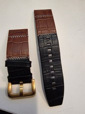 Original Invicta Genuine Leather Brown/Black Watch Band Strap