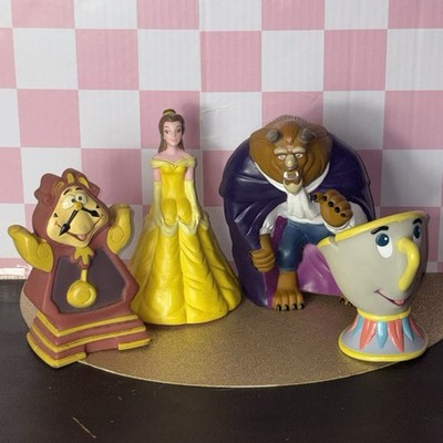 Pizza Hut, Beauty and the Beast Hand Puppets Belle, Beast, Chip, Cogsworth. 1992