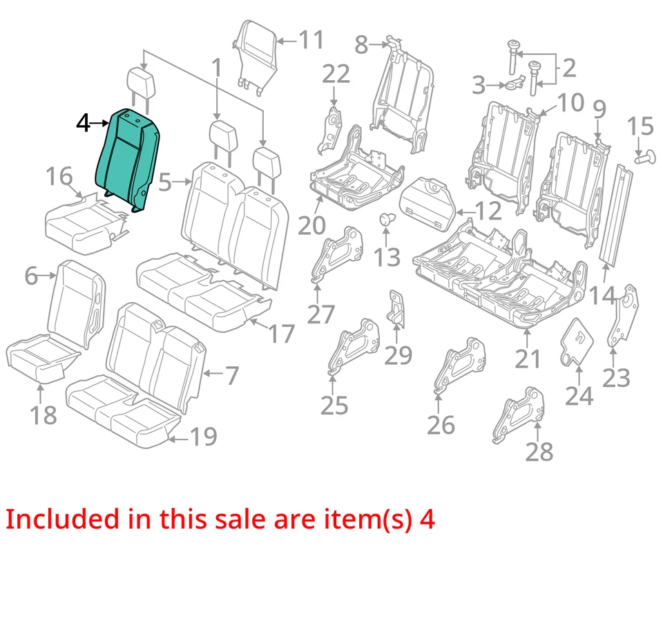 Ford Transit-150 Transit-350 2015-2016 cubierta ASM, asiento trasero trasero trasero CK4Z9966600PC Foto 2 de 3