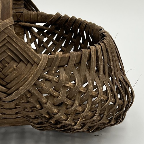 Antigua cesta a tope 11" ojo de Dios mango de madera curvada granja decoración de campo - Imagen 4 de 11