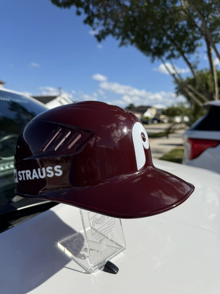 PHILADELPHIA PHILLIES POSTSEASON TB REALMUTO CUSTOM RAWLINGS COOLFLO HELMET - Image 2 of 4