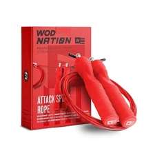 WOD Nation Speed Jump Rope - Red Adjustable Length - Tangle-Free Al... Fast Ship