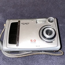 VistaQuest VQ515 5.0MP Digital Camera Silver – Tested Working – Retro Vintage