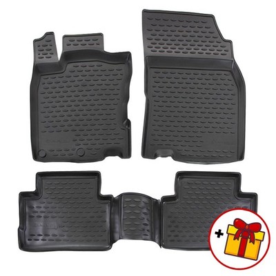 Tappetini Invernali In Gomma Per Nissan Qashqai II (2013+), Set 4 Pezzi, Neri, UE