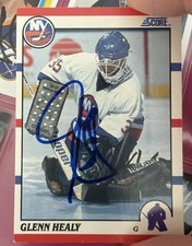 Glenn Healy SIGNED 90 SCORE CARD NY ISLANDERS GOALIE