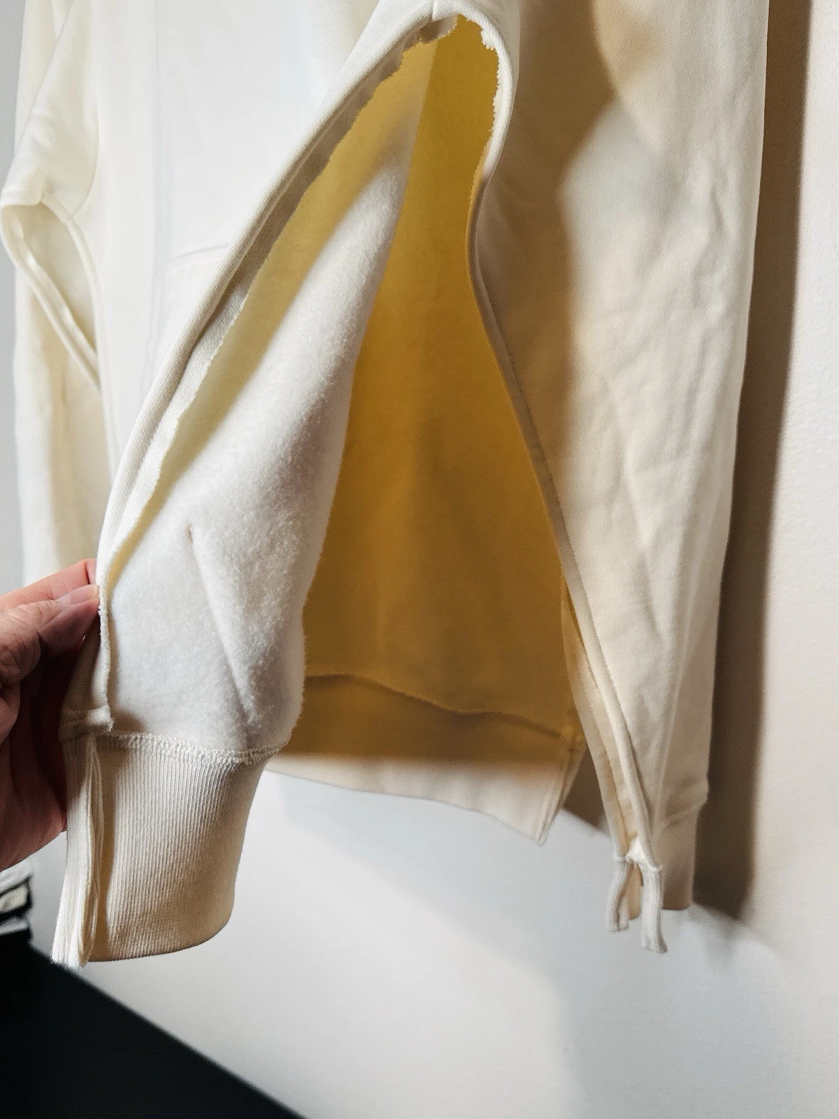 OFF WHITE Felpa con cappuccio drappeggio aperto Jordan Brand x Union Bephies Beauty Supply taglia XS crema