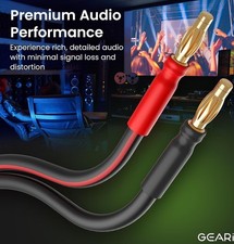 GearIT 14 AWG Speaker Cable With Banana Plugs 14Ga Bi-Wire Bi-Amp Hi-Fi 3.3ft