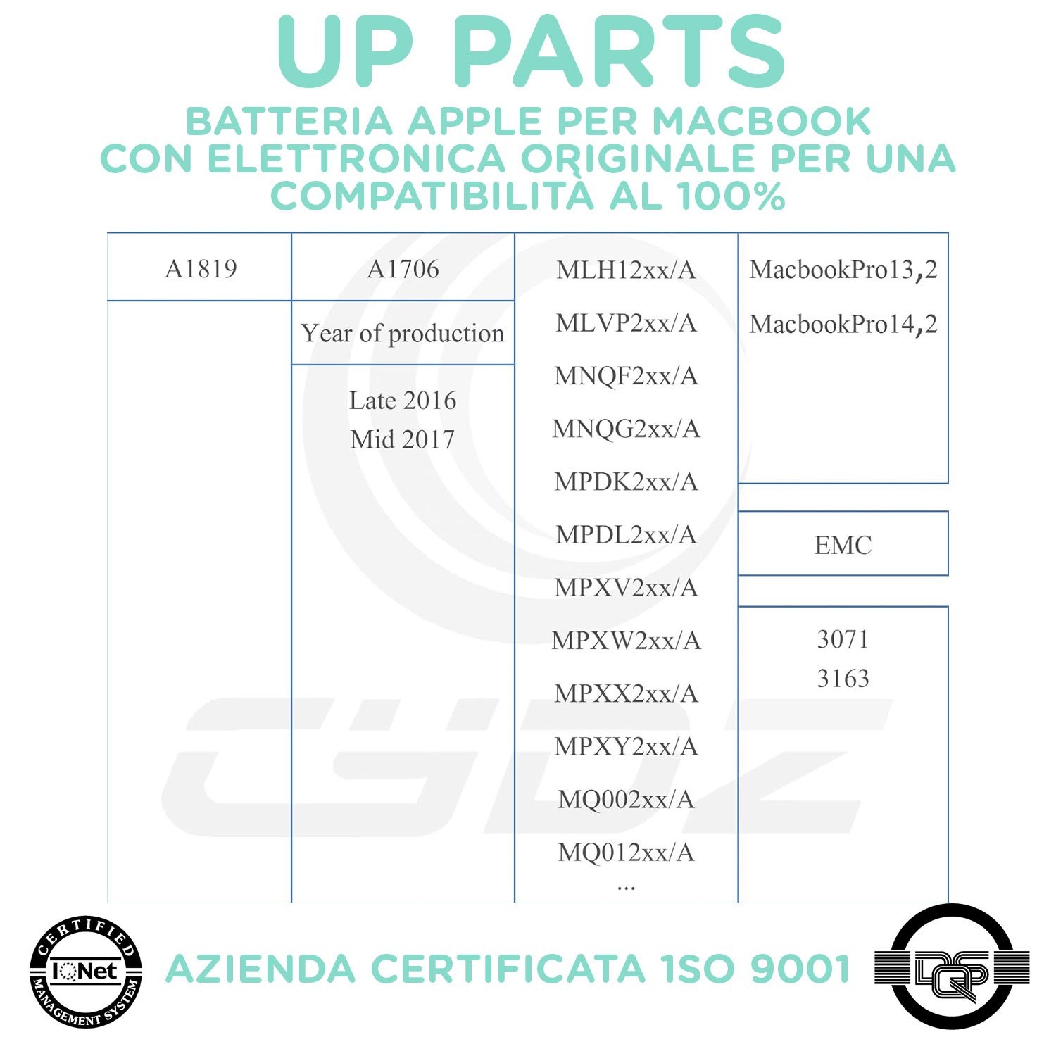 Batteria MacBook MacBook Pro 13-Inch “”Core i7"” 3.5 Touch/Mid-2017 - 4