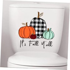 2 Sheet Fall Toilet Seat Lid Stickers Waterproof Bathroom Wall Decals Self