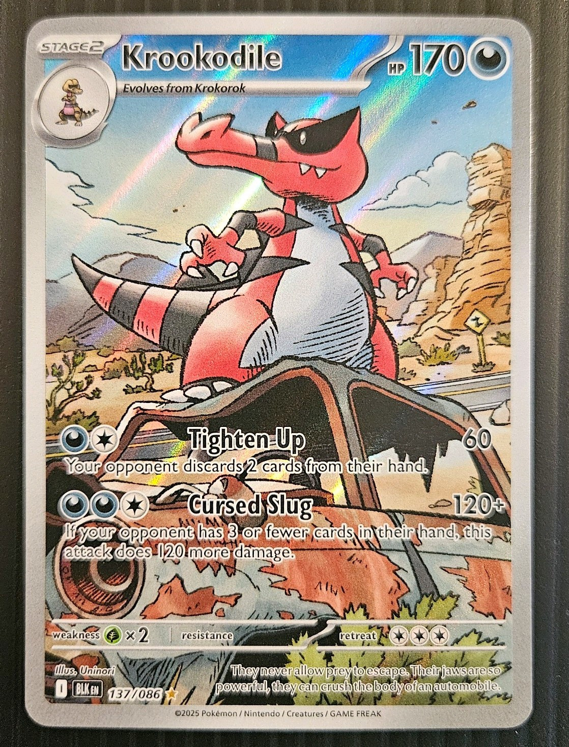 Pokemon TCG Krookodile 137/086 Sv: Black Bolt Illustration Rare