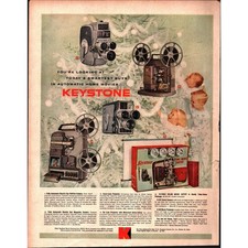 Vintage 1959 Keystone Movie Camera Print Ad Ephemera Wall Art Decor b3