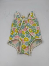 Vintage Carters 12 Months 19-22lbs One Piece Nylon Flowered Swimsuit FLAWS READ