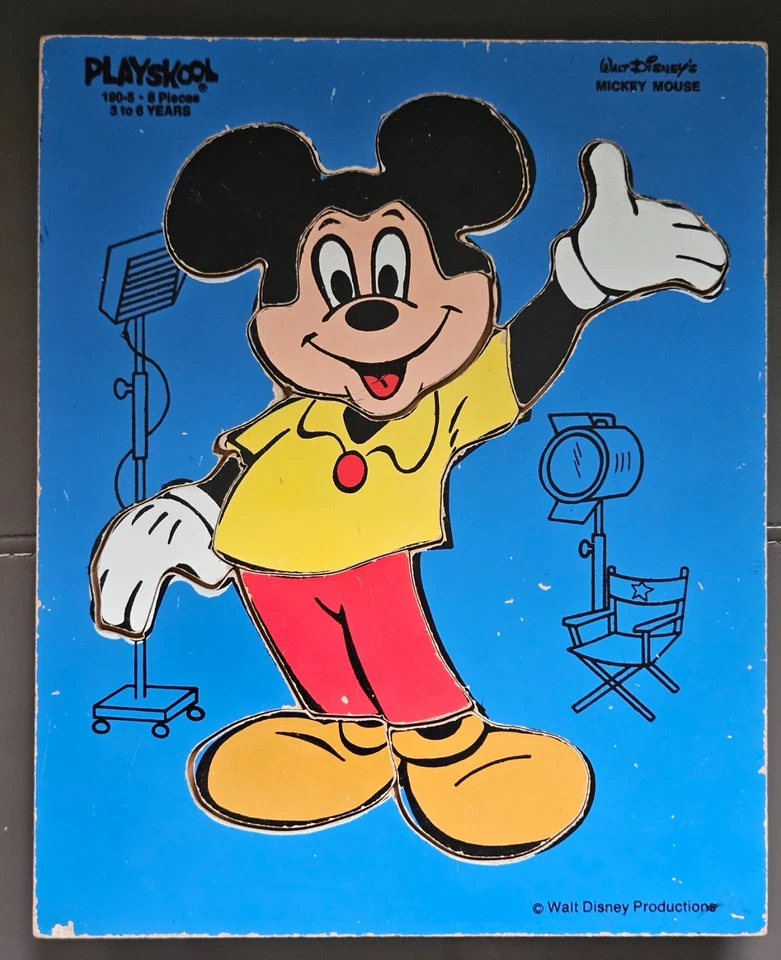 Lot of 4 vintage Playskool Wooden Puzzles  Disney Characters Mickey Goofy Donald - Image 2 of 4