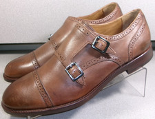 156103 MS50 MEN SHOE SIZE 10 M TAN LEATHER MONK STRAP BY JOHNSTON MURPHY
