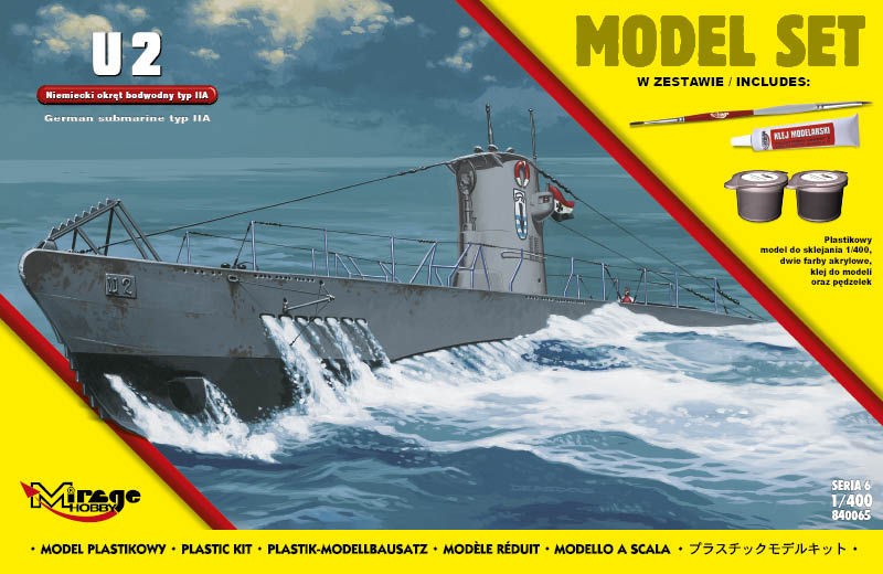 Mirage Hobby 840065 - 1:400 U2 (German Submarine WWII Type IIA (Model Se)