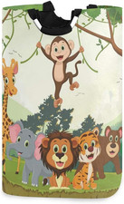 Jungle Animals Large Storage Basket with Handles Collapsible Organizer Bin Laund