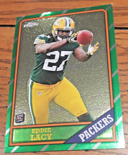 EDDIE LACY-ROOKIE-RC-2013 TOPPS CHROME-1986 RETRO-PACKERS ? FOOTBALL CARD ***. rookie card picture