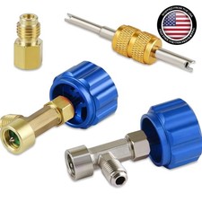 R1234yf Can Tap for Efficient AC Recharge - Brass & Aluminum Design