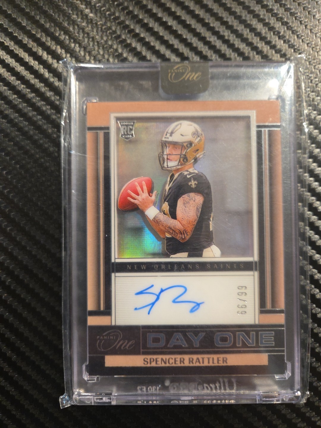 2024 Panini One Day One 66/99 ~ Spencer Rattler Auto ~ Saints RC