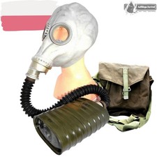 Gasmaske Polnische Armee MUA SzM41M &bdquo;So&rdquo; mit Filter, Schlauch Tasche Original