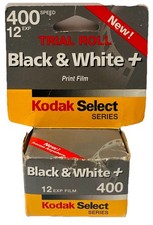 Kodak Black White Plus 400 35mm Film 12 Exp Trial Roll Select NOS Sealed 1998