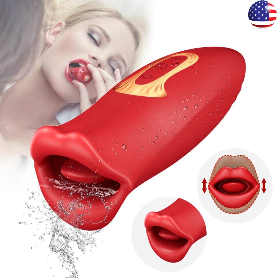 Sucking Vibrator Clit Licker Tongue G-Spot Dildo for Women