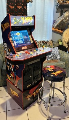Arcade1Up Marvel X-Men 4 Player 3 Games Arcade Machine  Stool & Riser RARE  