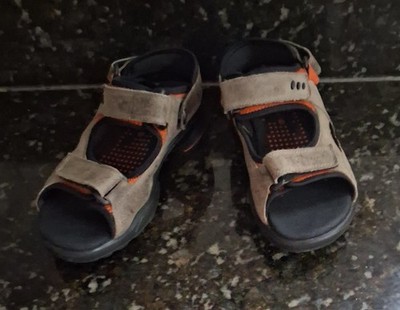 ECCO Biom Natural Motion Chiappo Brown Orange Hiking VeIcro Sandals Size 38