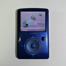 SanDisk Sansa Fuze 4GB Digital Media MP3 Player Blue. Works great, Fair cond.