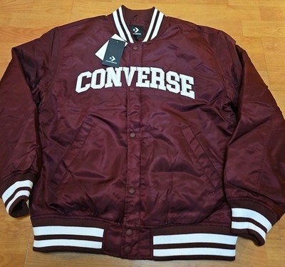 Converse Varsity Graphic Bomber Style Varsity Zip &Snap Jacket M
