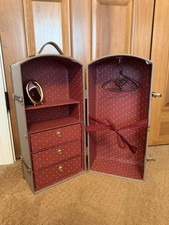 Pleasant Company Samantha Steamer Trunk AG Wardrobe w Mirror 4 Hangers READ