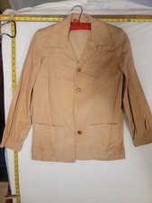 Vintage Style Tan Corduroy Blazer Jacket with Button Closure 1970