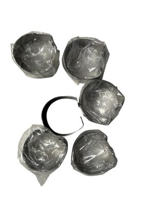 Customcraft Monogrammed ''M'' Stainless Steel Napkin Ring -set Of 6