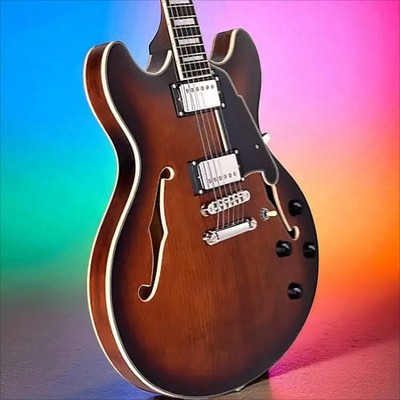 D'Angelico Premier DC Semi-Hollow Electric Guitar Brown Burst