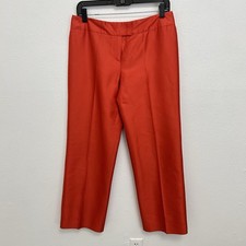 VTG 80s Escada Orange Taffeta Silk Dress Pants Size 38 / M Straight Leg Luxury